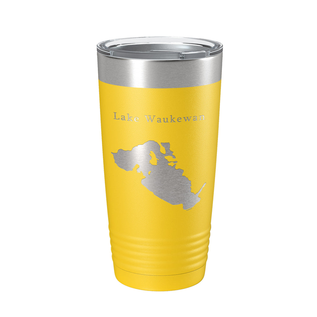 Lake Waukewan NH Map Tumbler Travel Mug Gift Insulated Laser Engraved Coffee Cup 20 oz New Hampshire