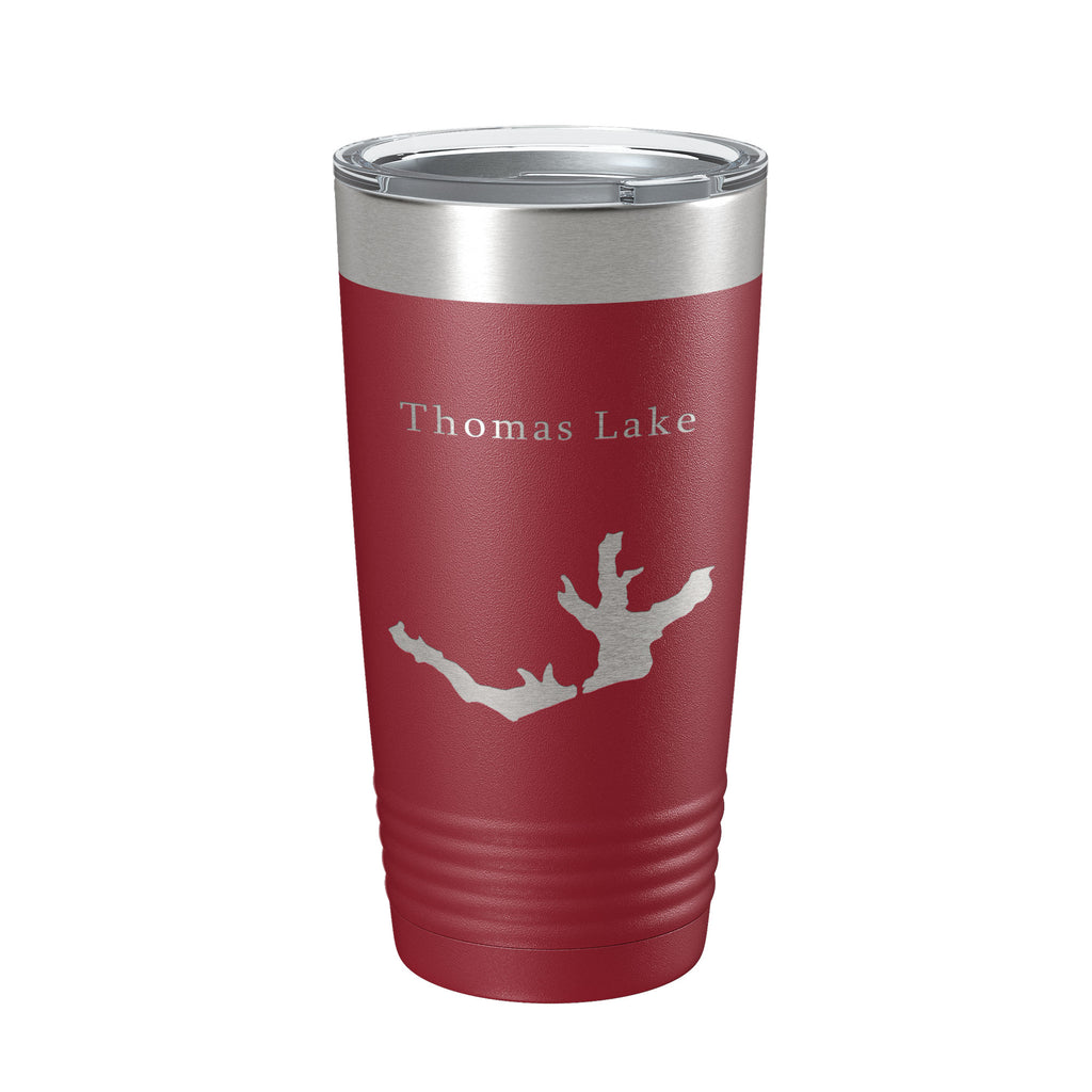 Thomas Lake IN Map Tumbler Travel Mug Gift Insulated Laser Engraved Coffee Cup 20 oz Indiana