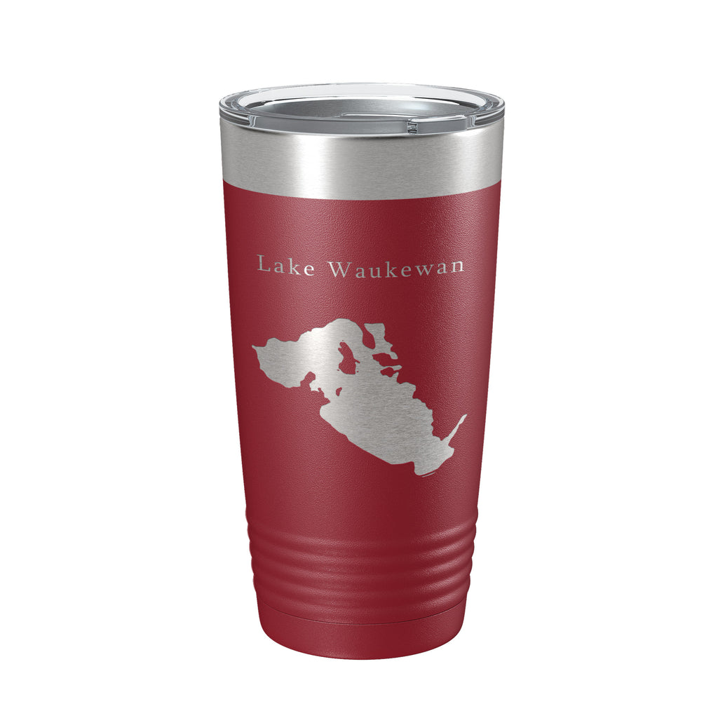 Lake Waukewan NH Map Tumbler Travel Mug Gift Insulated Laser Engraved Coffee Cup 20 oz New Hampshire