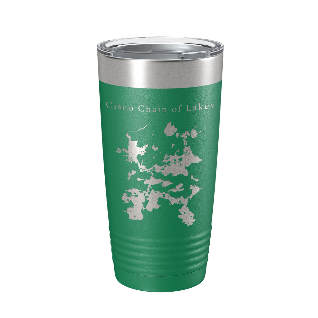 Cisco Chain of Lakes Tumbler Travel Mug Gift Insulated Laser Engraved Coffee Cup 20 oz Michigan Wisconsin