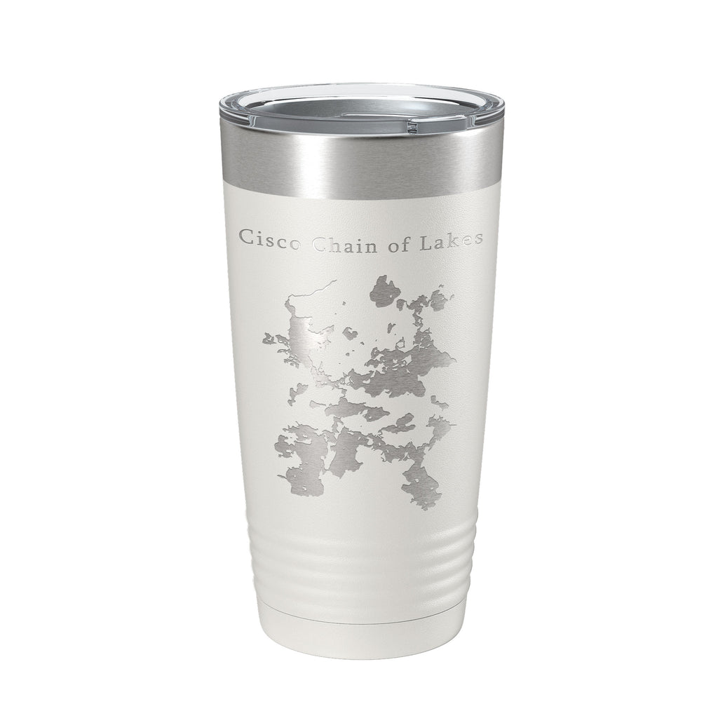 Cisco Chain of Lakes Tumbler Travel Mug Gift Insulated Laser Engraved Coffee Cup 20 oz Michigan Wisconsin