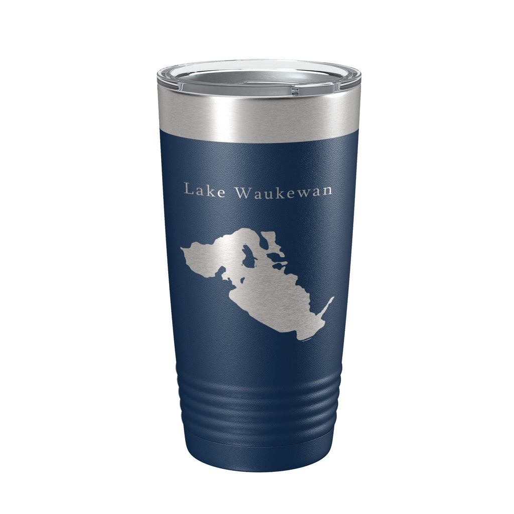 Lake Waukewan NH Map Tumbler Travel Mug Gift Insulated Laser Engraved Coffee Cup 20 oz New Hampshire