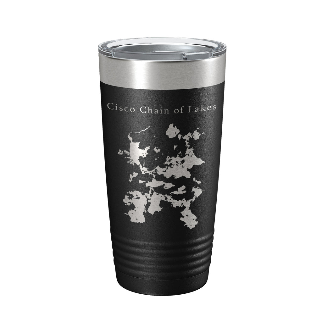 Cisco Chain of Lakes Tumbler Travel Mug Gift Insulated Laser Engraved Coffee Cup 20 oz Michigan Wisconsin