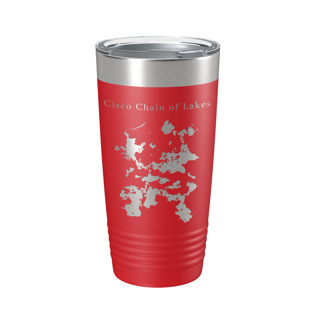 Cisco Chain of Lakes Tumbler Travel Mug Gift Insulated Laser Engraved Coffee Cup 20 oz Michigan Wisconsin
