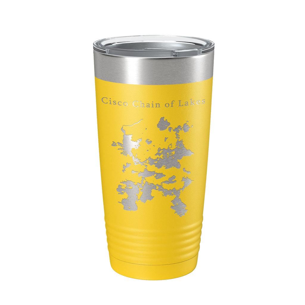 Cisco Chain of Lakes Tumbler Travel Mug Gift Insulated Laser Engraved Coffee Cup 20 oz Michigan Wisconsin