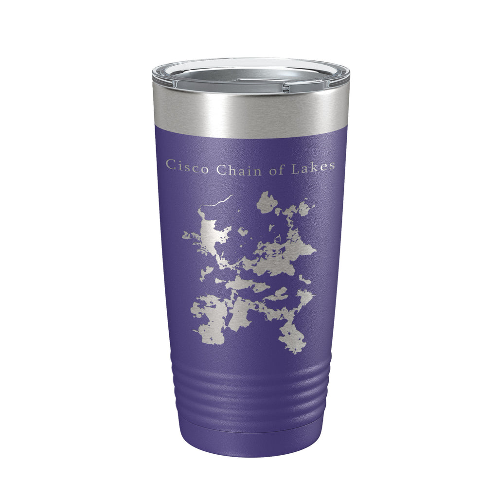 Cisco Chain of Lakes Tumbler Travel Mug Gift Insulated Laser Engraved Coffee Cup 20 oz Michigan Wisconsin