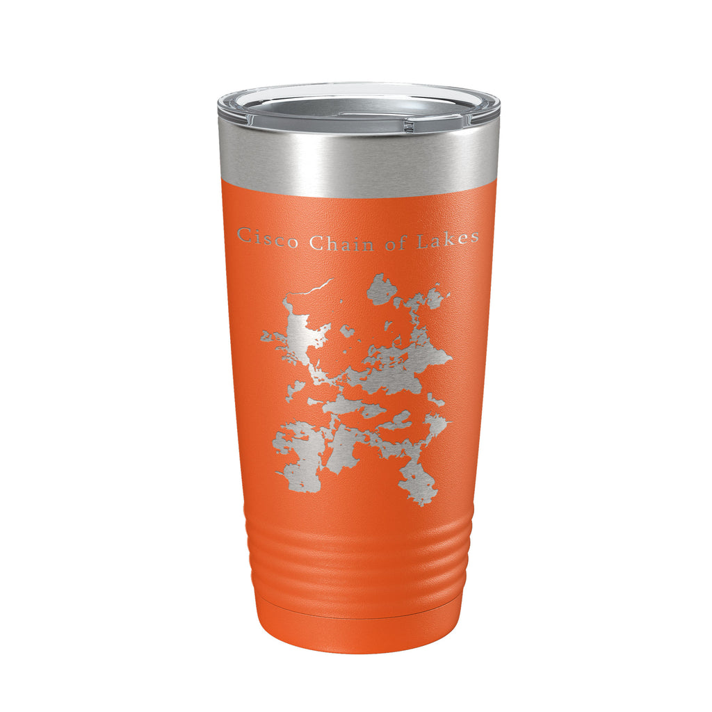 Cisco Chain of Lakes Tumbler Travel Mug Gift Insulated Laser Engraved Coffee Cup 20 oz Michigan Wisconsin