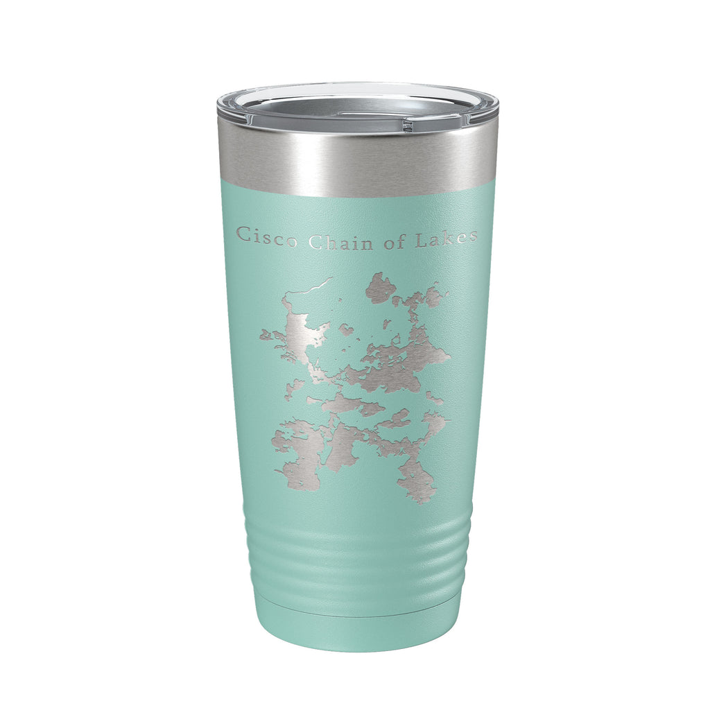 Cisco Chain of Lakes Tumbler Travel Mug Gift Insulated Laser Engraved Coffee Cup 20 oz Michigan Wisconsin