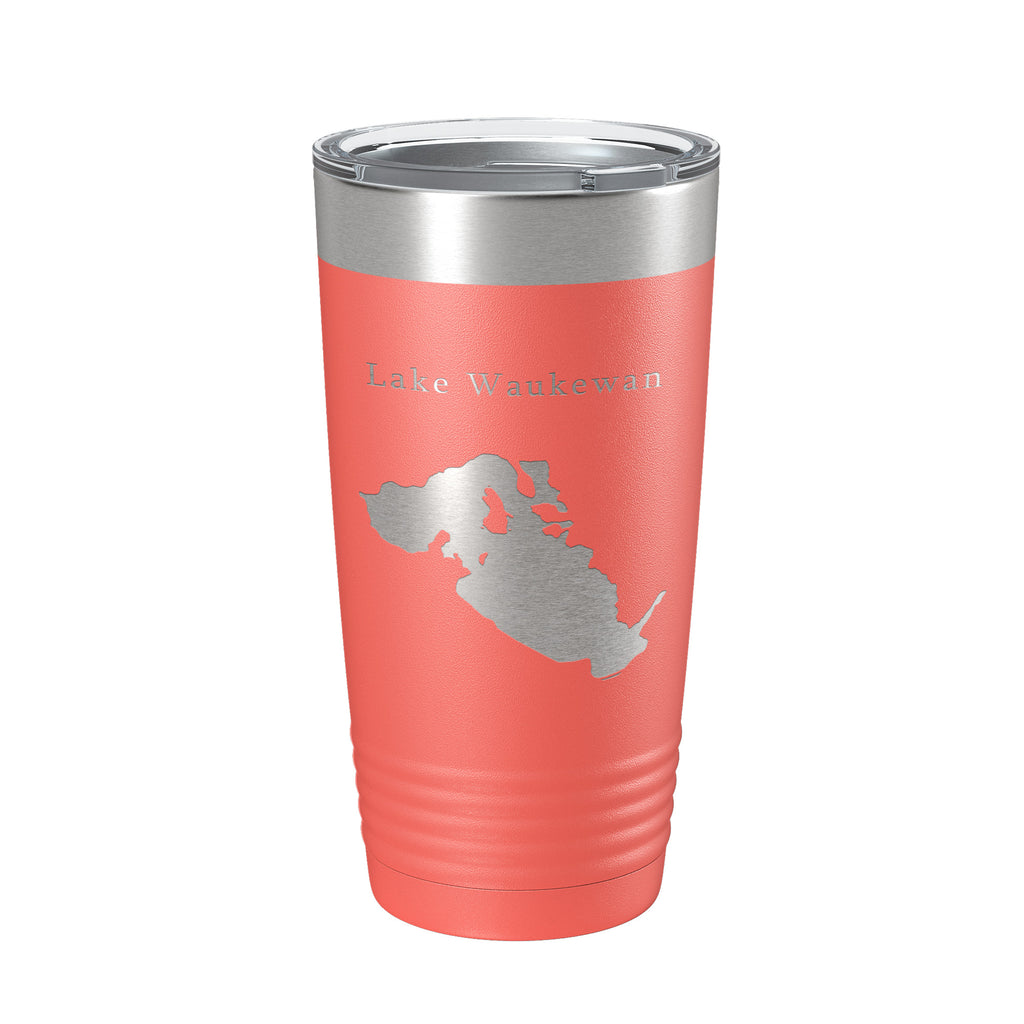 Lake Waukewan NH Map Tumbler Travel Mug Gift Insulated Laser Engraved Coffee Cup 20 oz New Hampshire