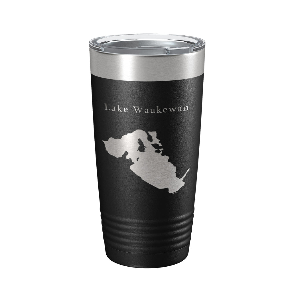 Lake Waukewan NH Map Tumbler Travel Mug Gift Insulated Laser Engraved Coffee Cup 20 oz New Hampshire
