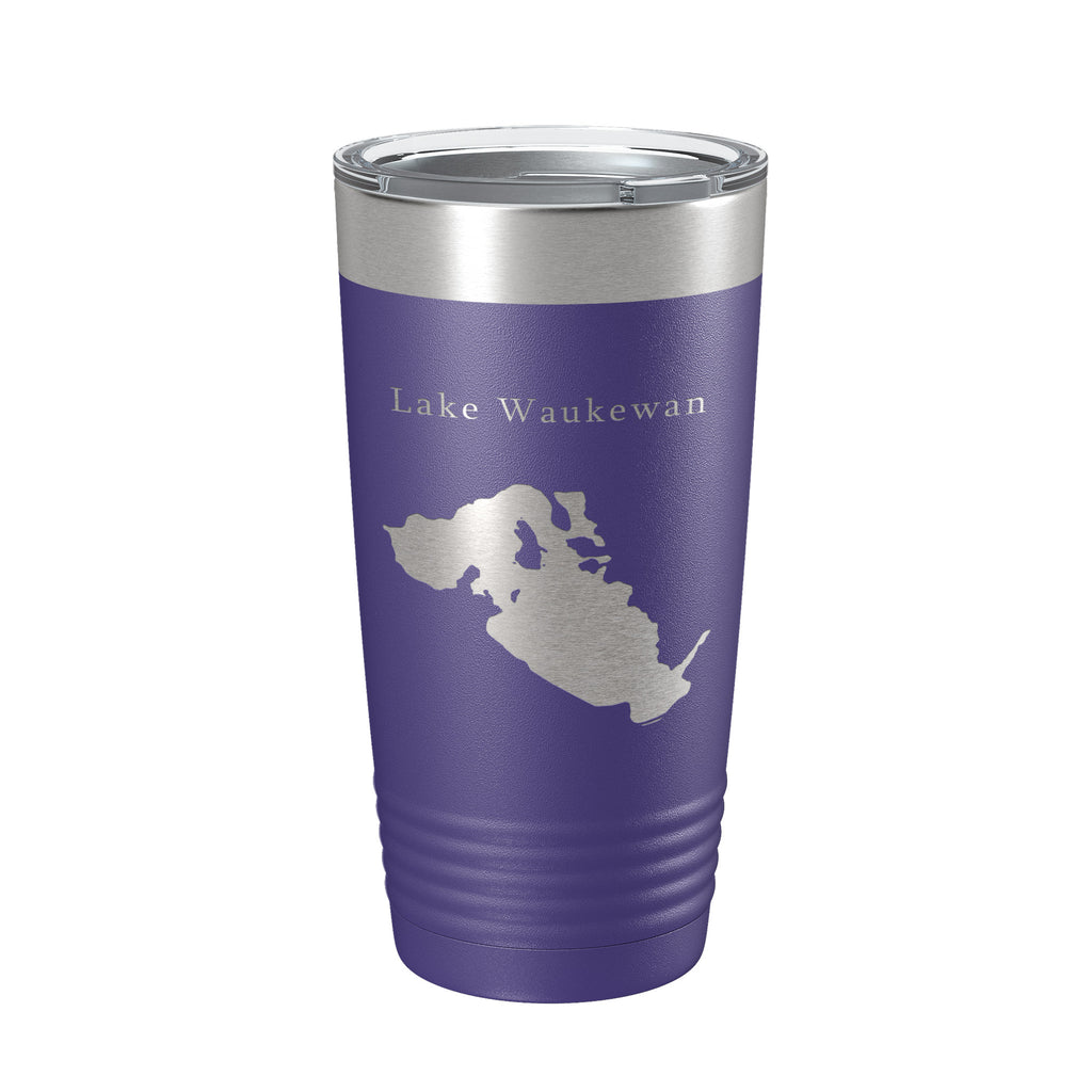 Lake Waukewan NH Map Tumbler Travel Mug Gift Insulated Laser Engraved Coffee Cup 20 oz New Hampshire