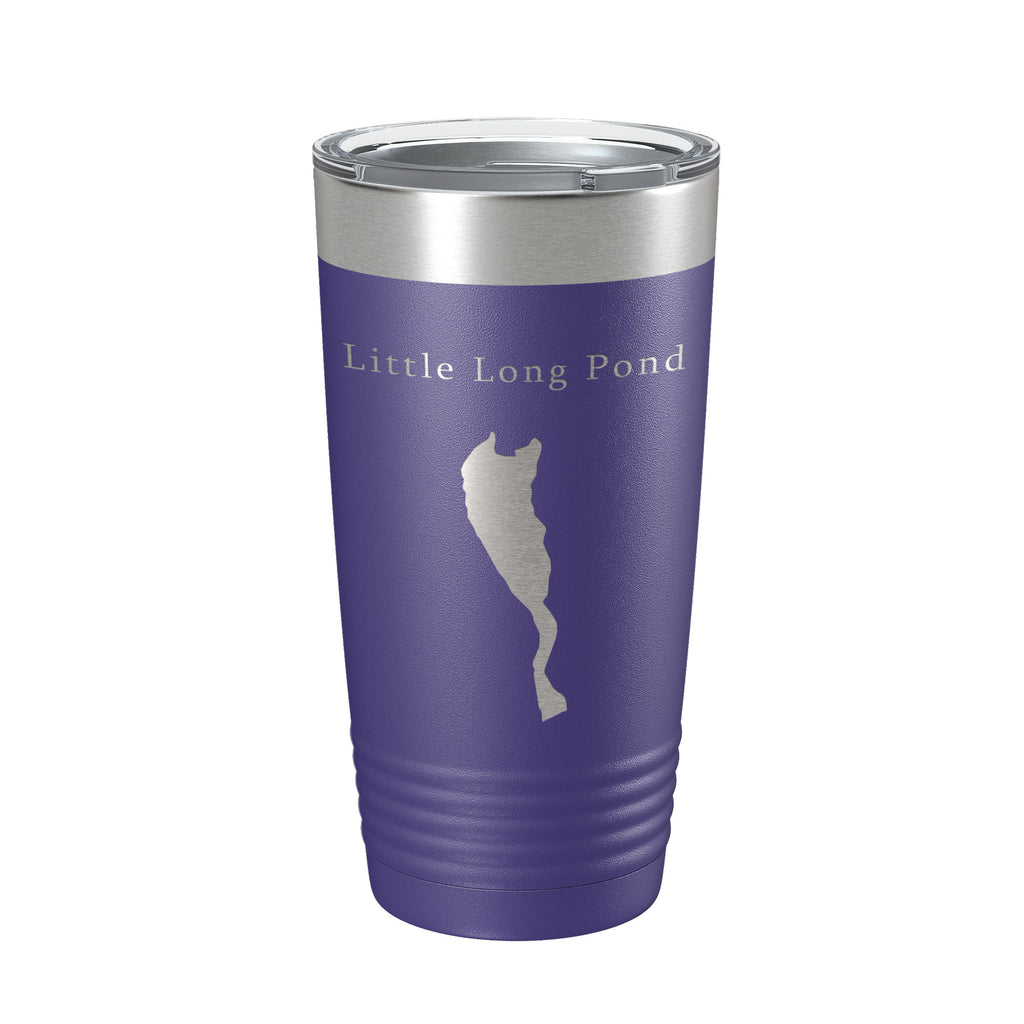Little Long Pond Tumbler Lake Map Travel Mug Insulated Laser Engraved Coffee Cup Acadia Maine 20 oz