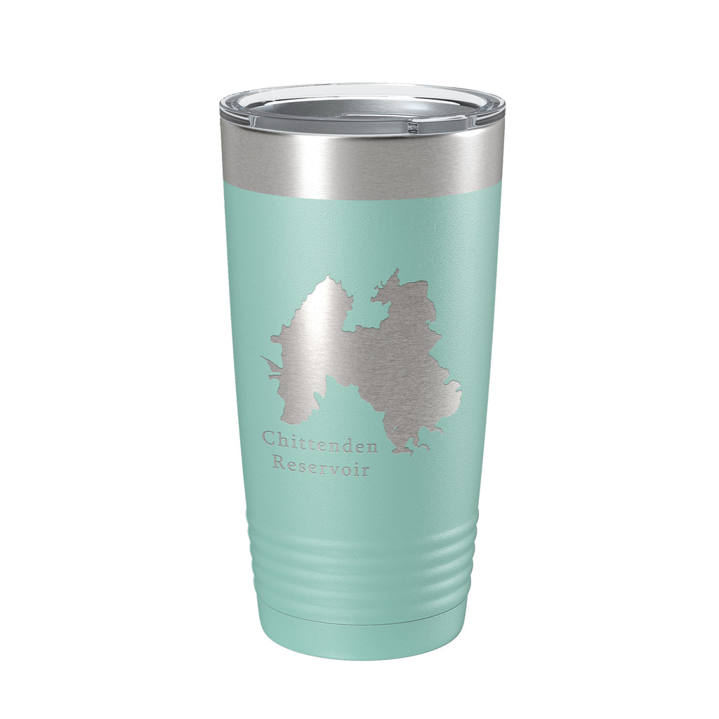 Chittenden Reservoir Tumbler Lake Map Travel Mug Insulated Laser Engraved Coffee Cup Vermont 20 oz