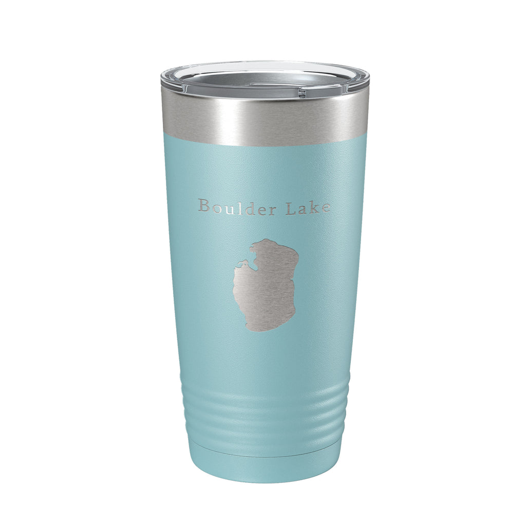 Boulder Lake Map Tumbler Travel Mug Insulated Laser Engraved Coffee Cup Wisconsin 20 oz