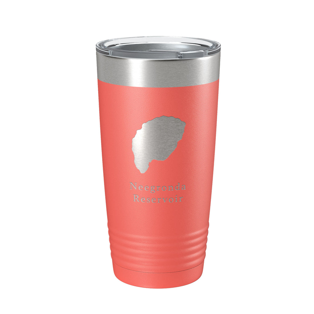 Neegronda Reservoir Tumbler Lake Map Travel Mug Insulated Laser Engraved Coffee Cup Colorado 20 oz
