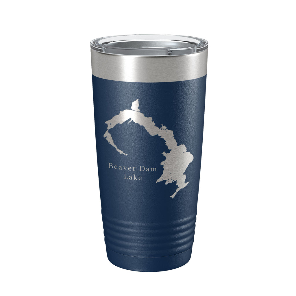 Beaver Dam Lake Map Tumbler Travel Mug Insulated Laser Engraved Coffee Cup Wisconsin 20 oz