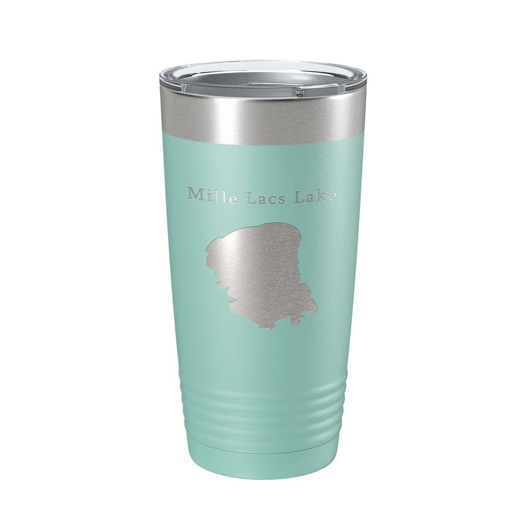 Mille Lacs Lake Map Tumbler Travel Mug Insulated Laser Engraved Coffee Cup Minnesota 20 oz