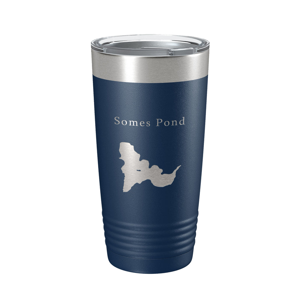 Somes Pond Tumbler Lake Map Travel Mug Insulated Laser Engraved Coffee Cup Acadia Maine 20 oz