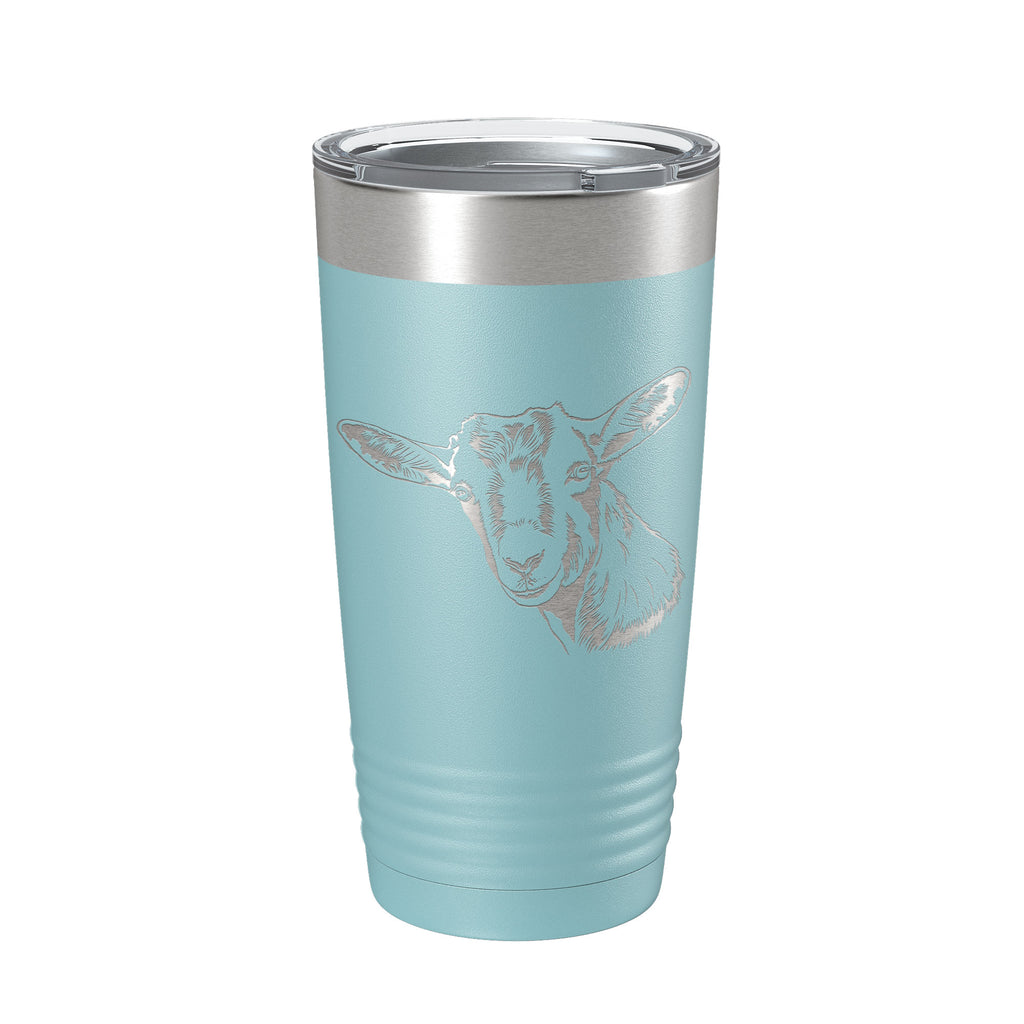 Goat Face Tumbler Goat Farmer Travel Mug Insulated Laser Engraved Coffee Cup Gift 4H 20 oz