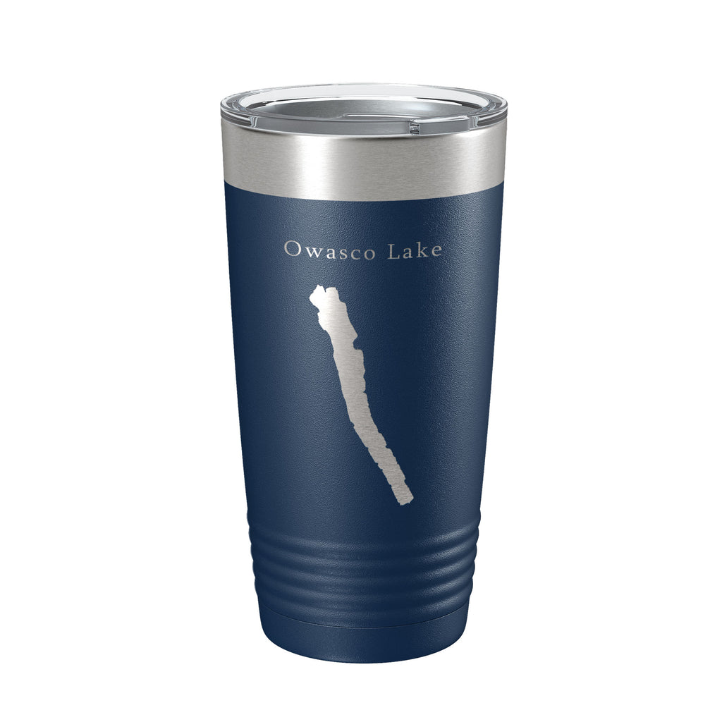 Owasco Lake Map Tumbler Travel Mug Insulated Laser Engraved Coffee Cup New York 20 oz