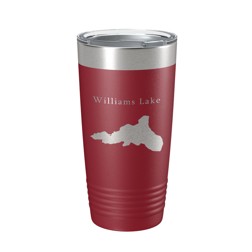 Williams Lake Map Tumbler Travel Mug Insulated Laser Engraved Coffee Cup Idaho 20 oz