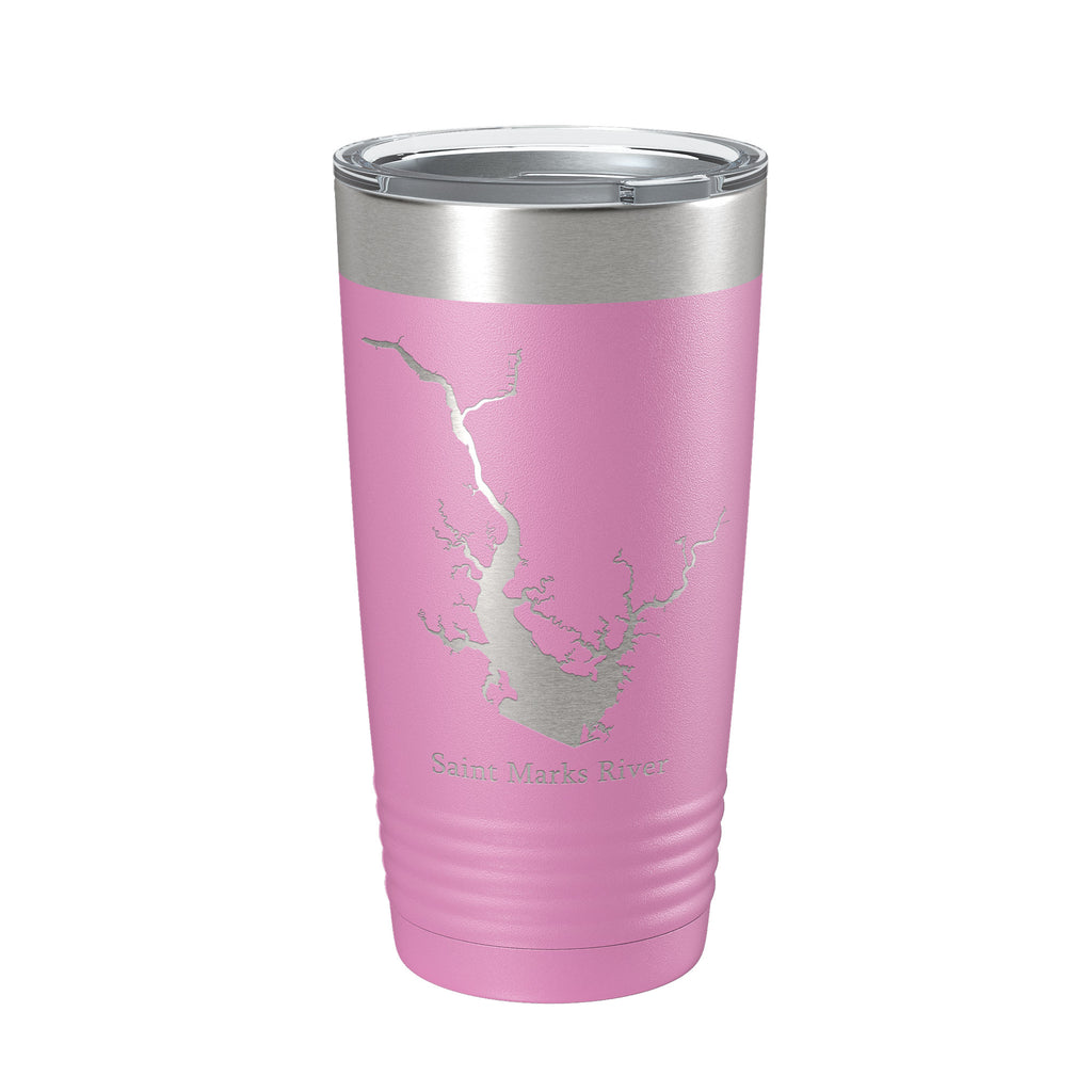 St. Marks River FL Map Tumbler Travel Mug Insulated Laser Engraved Coffee Cup Apalachee Bay Florida Saint 20 oz