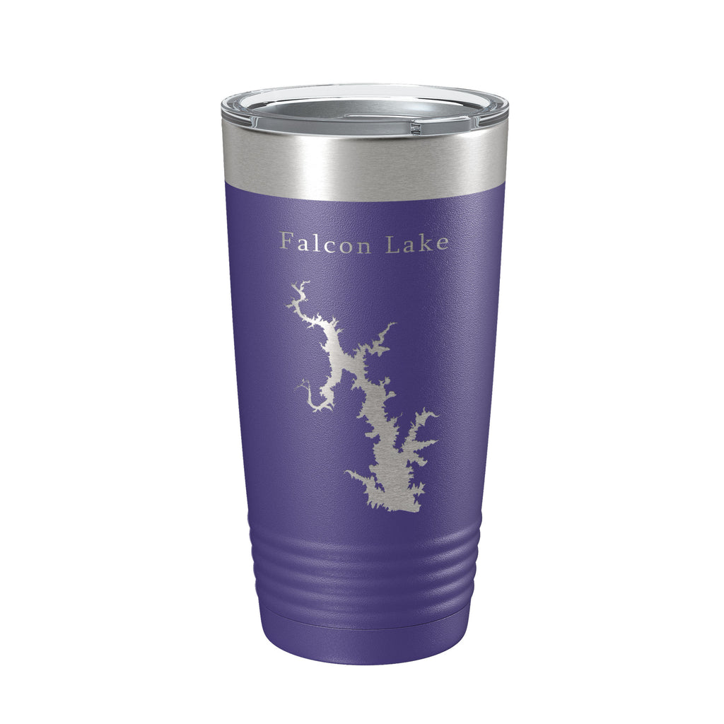 Falcon Lake International Reservoir Lago Map Tumbler Travel Mug Insulated Laser Engraved Coffee Cup Texas 20 oz