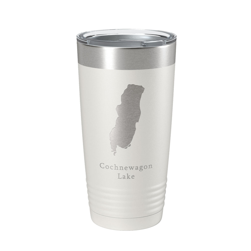 Cochnewagon Lake Pond Map Tumbler Travel Mug Insulated Laser Engraved Coffee Cup Maine 20 oz