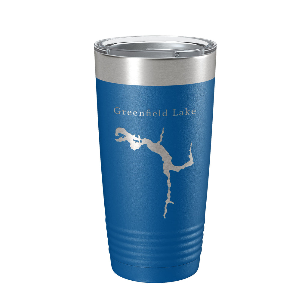 Greenfield Lake Map Tumbler Travel Mug Insulated Laser Engraved Coffee Cup Wilmington North Carolina 20 oz