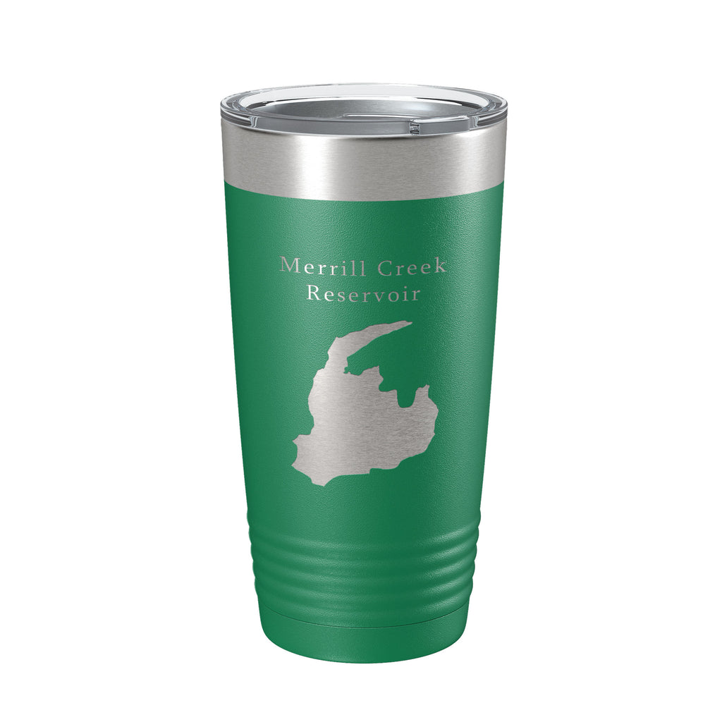 Merrill Creek Reservoir Tumbler Lake Map Travel Mug Insulated Laser Engraved Coffee Cup New Jersey 20 oz