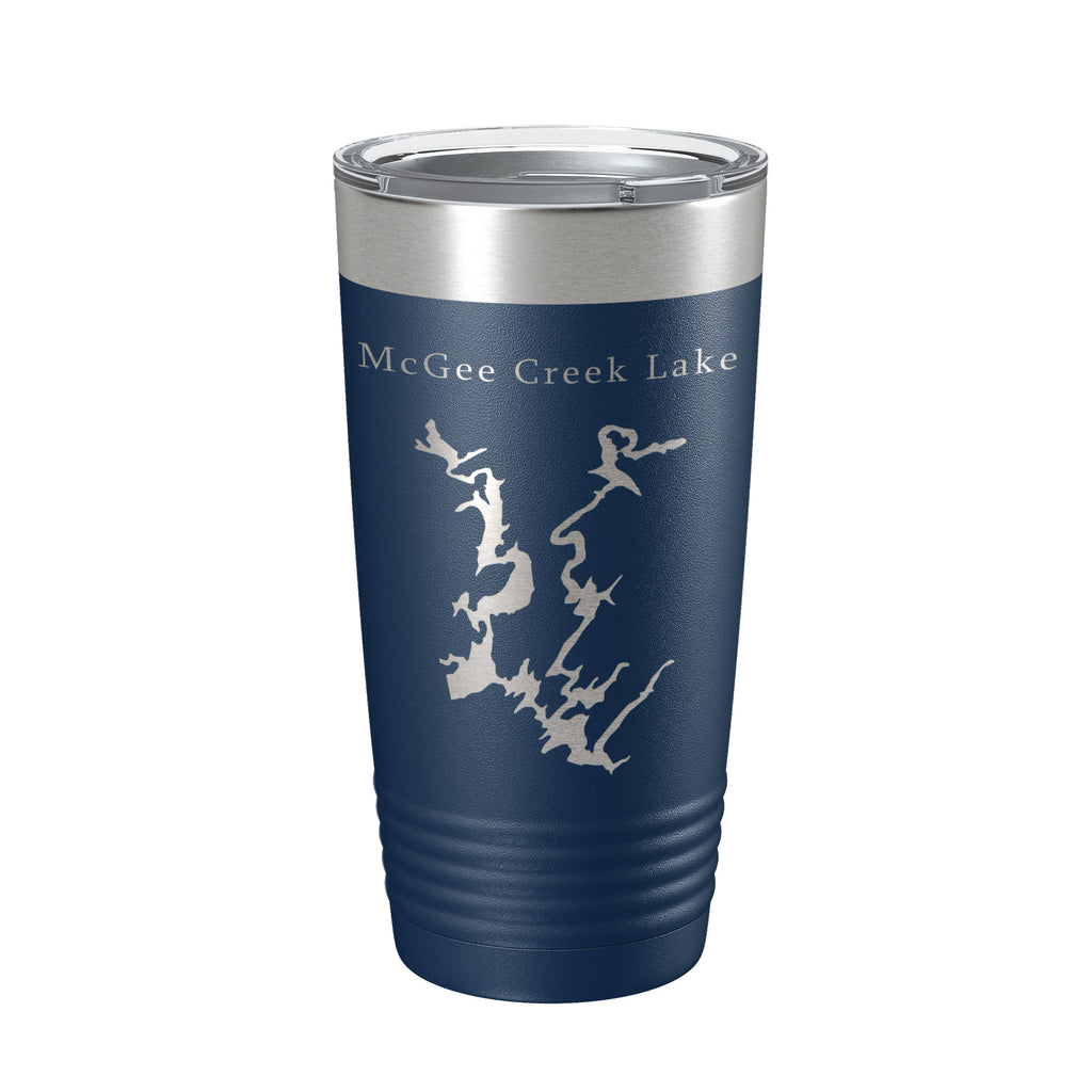 McGee Creek Lake Map Tumbler Travel Mug Insulated Laser Engraved Coffee Cup Oklahoma 20 oz