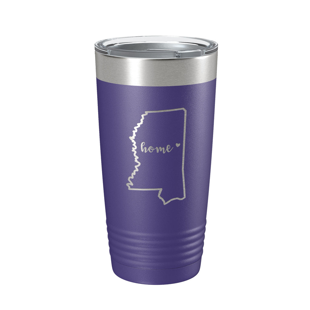 Mississippi Tumbler Home State Travel Mug Insulated Laser Engraved Map Coffee Cup 20 oz