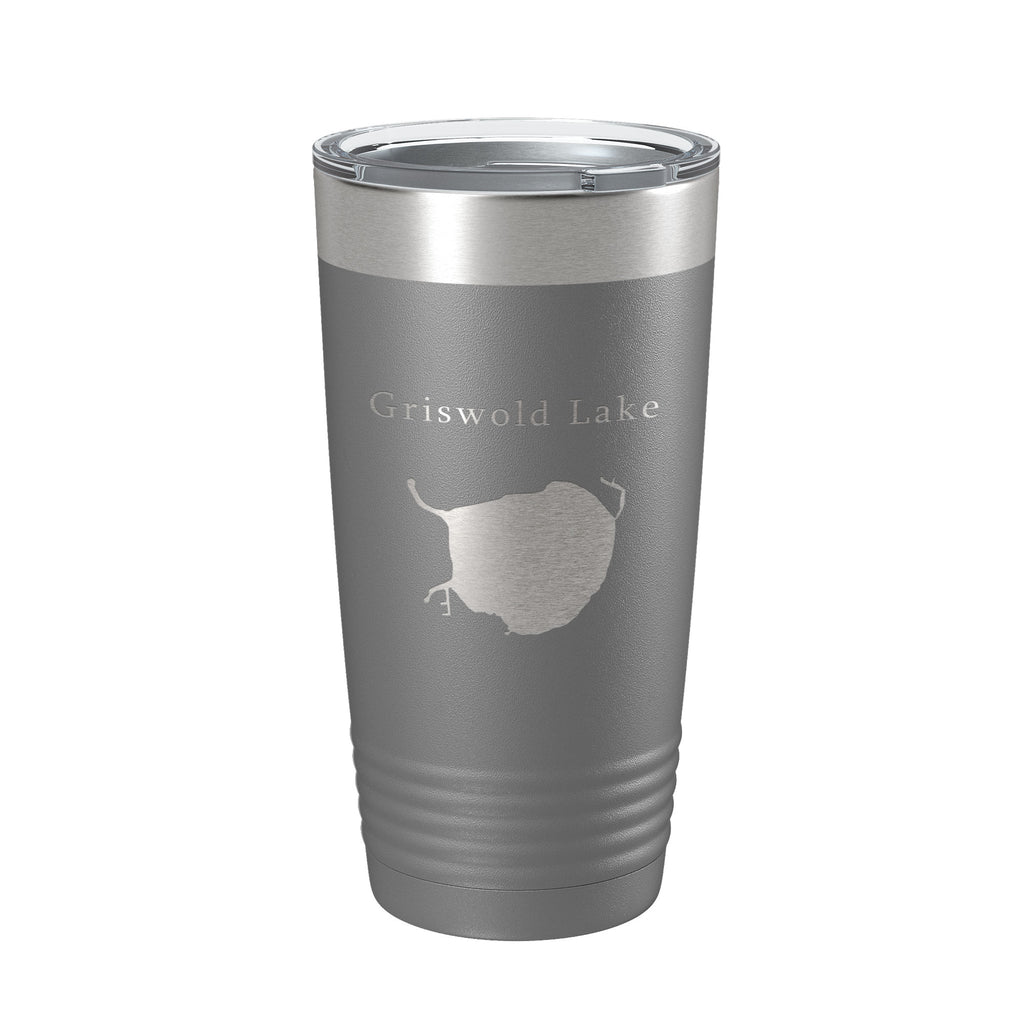 Griswold Lake Map Tumbler Travel Mug Insulated Laser Engraved Coffee Cup Illinois 20 oz