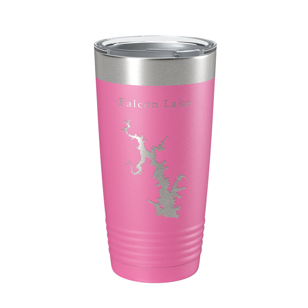 Falcon Lake International Reservoir Lago Map Tumbler Travel Mug Insulated Laser Engraved Coffee Cup Texas 20 oz