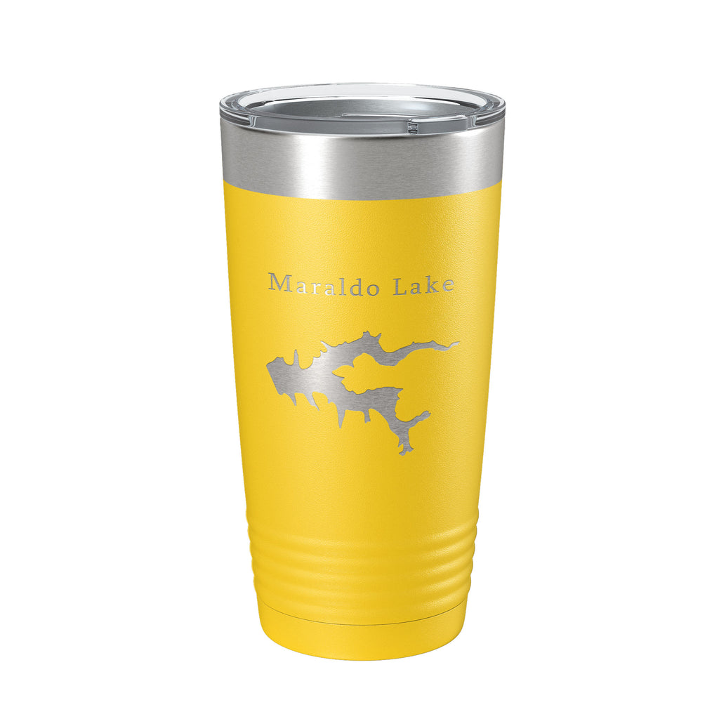 Maraldo Lake Map Tumbler Travel Mug Insulated Laser Engraved Coffee Cup Illinois 20 oz