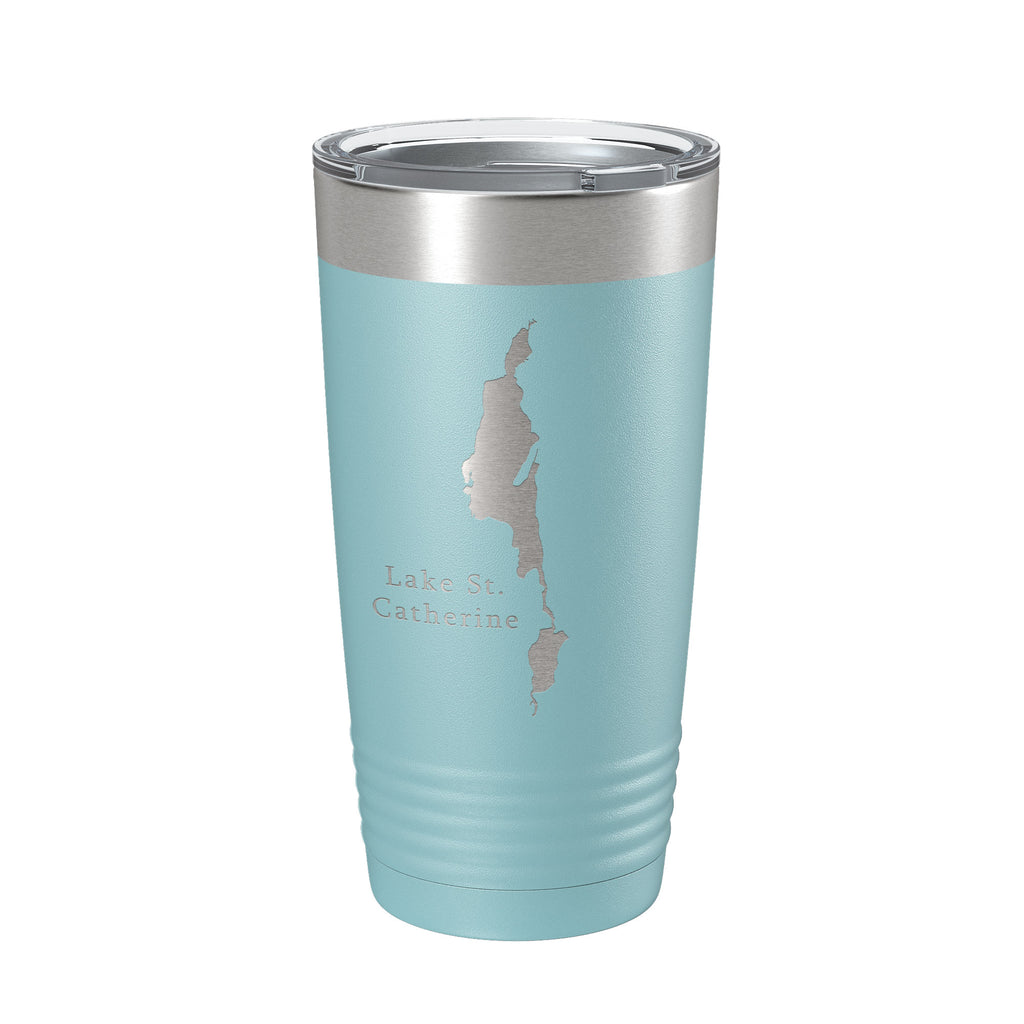Lake St. Catherine Map Tumbler Travel Mug Insulated Laser Engraved Coffee Cup Vermont 20 oz