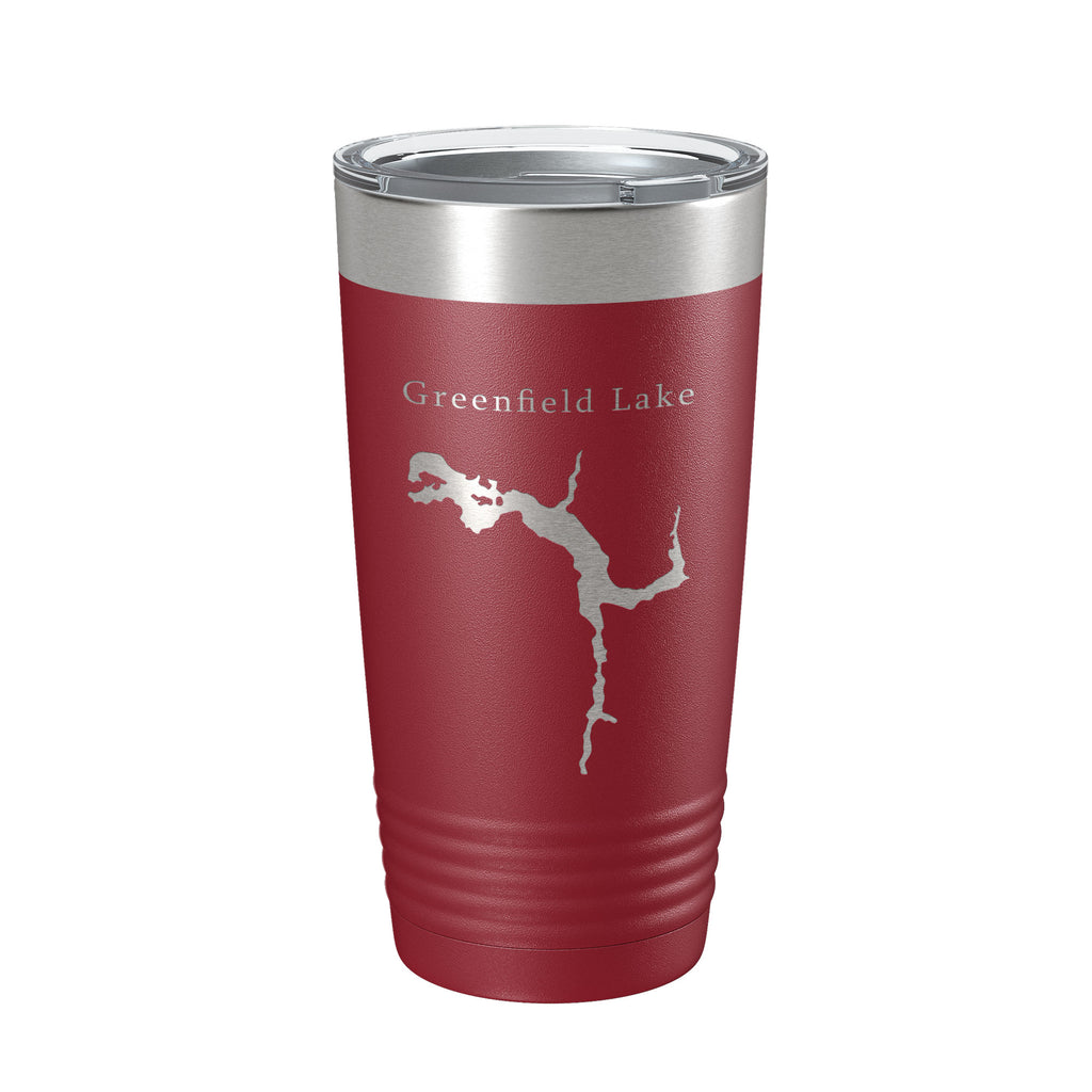 Greenfield Lake Map Tumbler Travel Mug Insulated Laser Engraved Coffee Cup Wilmington North Carolina 20 oz