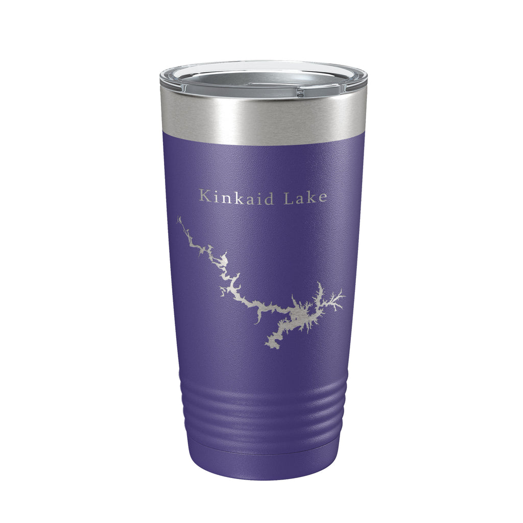 Kinkaid Lake Map Tumbler Travel Mug Insulated Laser Engraved Coffee Cup Illinois 20 oz