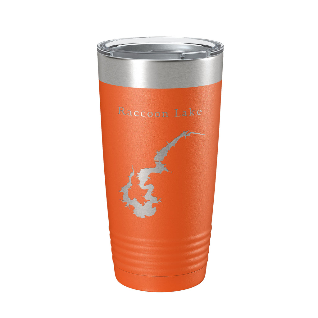 Raccoon Lake Map Tumbler Travel Mug Insulated Laser Engraved Coffee Cup Indiana 20 oz