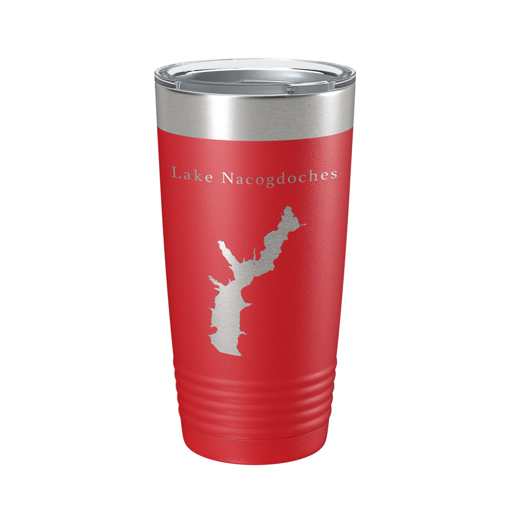 Lake Nacogdoches Map Tumbler Travel Mug Insulated Laser Engraved Coffee Cup Texas 20 oz