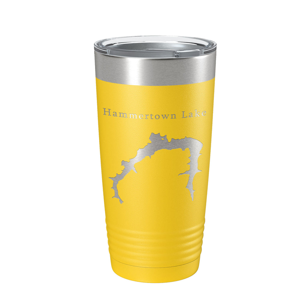 Hammertown Lake Map Tumbler Travel Mug Insulated Laser Engraved Coffee Cup Jackson City Reservoir Ohio 20 oz