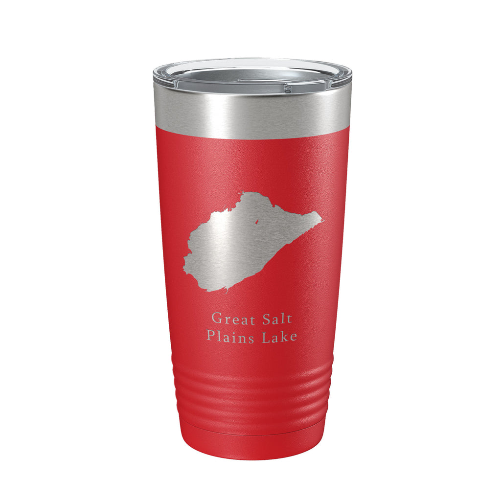Great Salt Plains Lake Map Tumbler Travel Mug Insulated Laser Engraved Coffee Cup Oklahoma 20 oz
