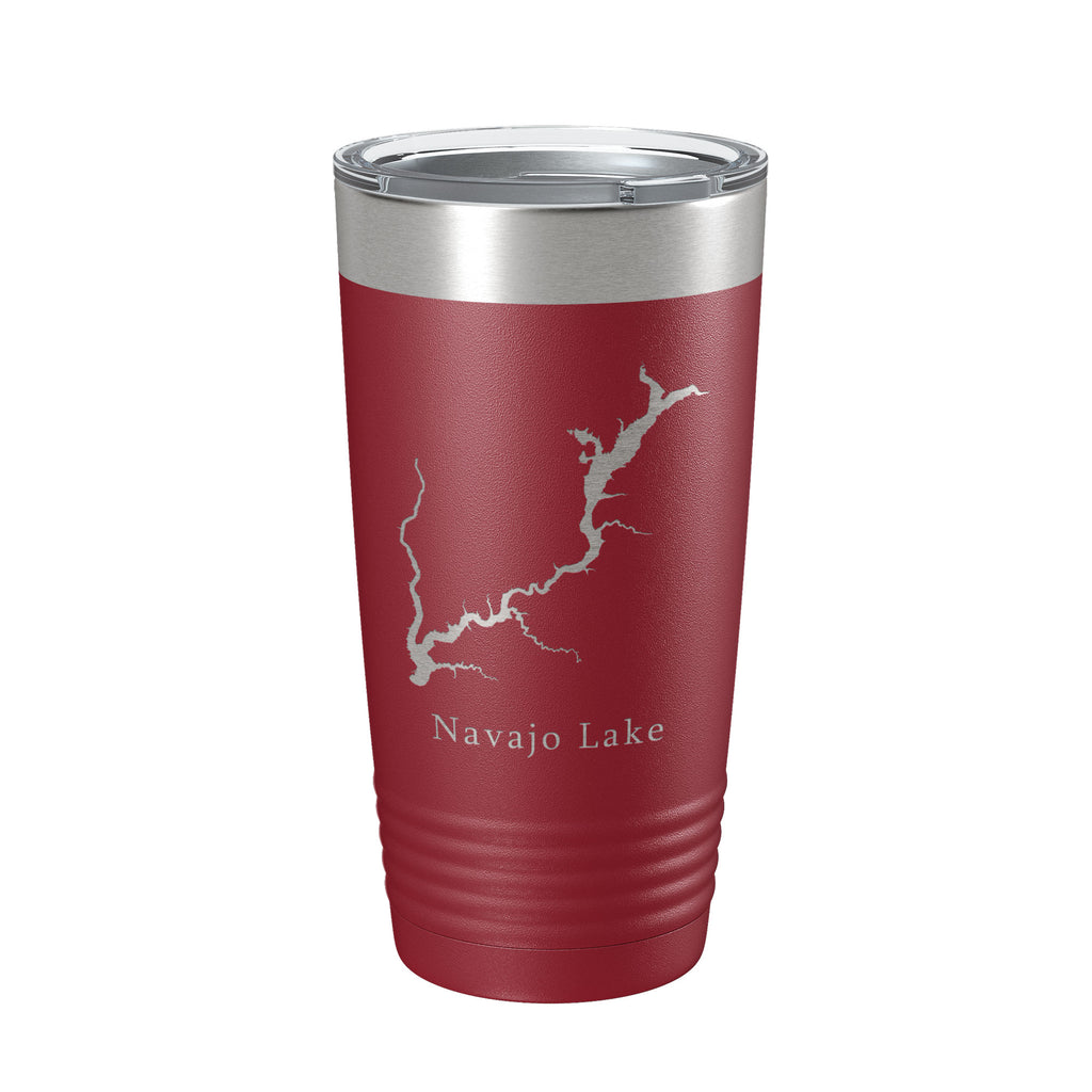 Navajo Lake Map Tumbler Travel Mug Insulated Laser Engraved Coffee Cup New Mexico Colorado 20 oz