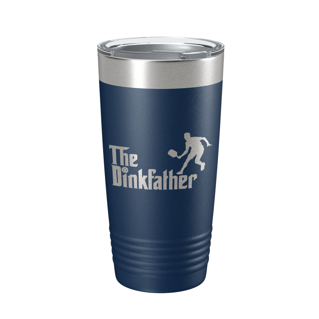 The Dinkfather Tumbler Funny Pickleball Travel Mug Insulated Laser Engraved Coffee Cup Pickle Ball Gift 20 oz