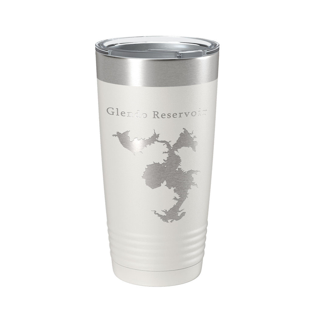 Glendo Reservoir Tumbler Lake Map Travel Mug Insulated Laser Engraved Coffee Cup Wyoming 20 oz