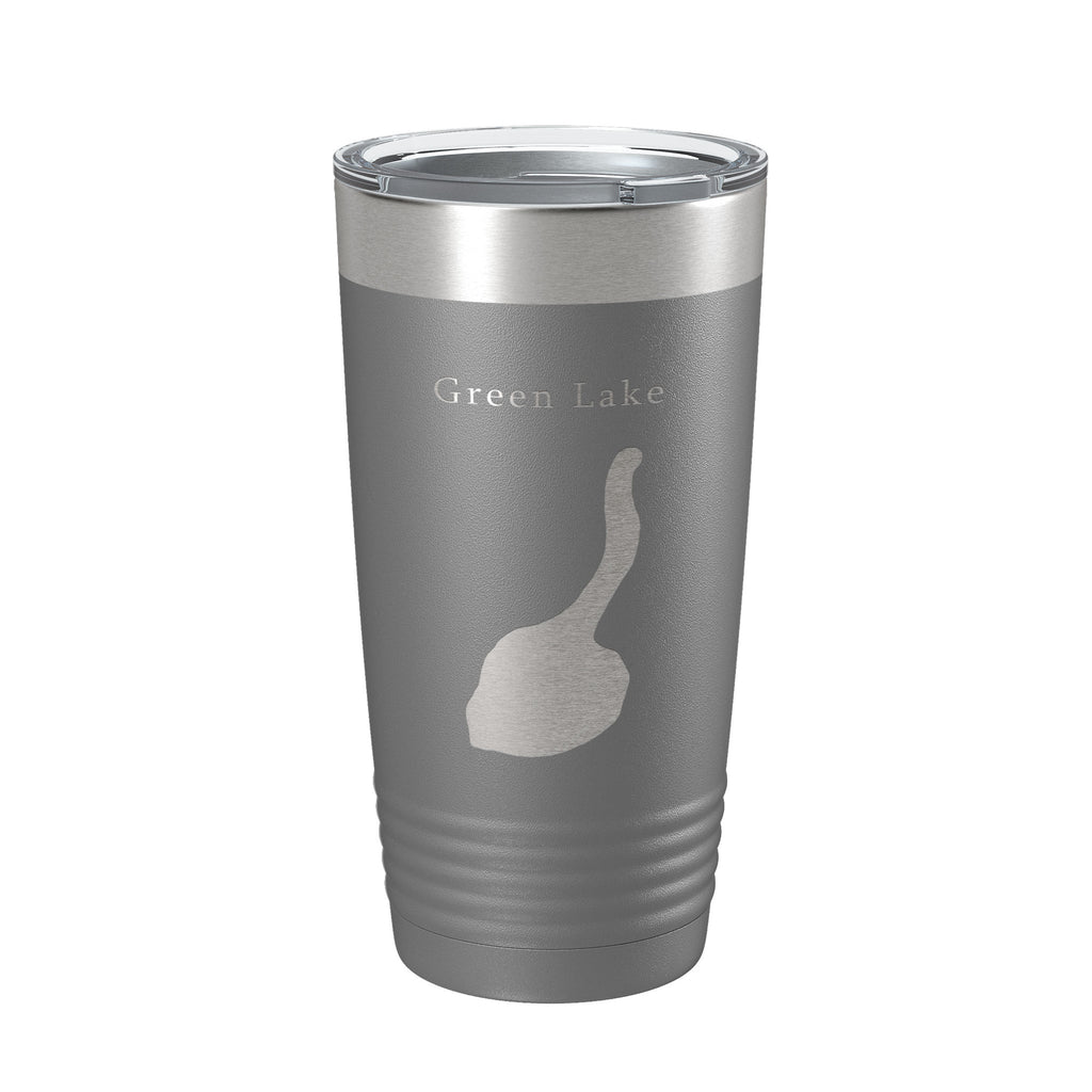 Green Lake Map Tumbler Travel Mug Insulated Laser Engraved Coffee Cup New York 20 oz