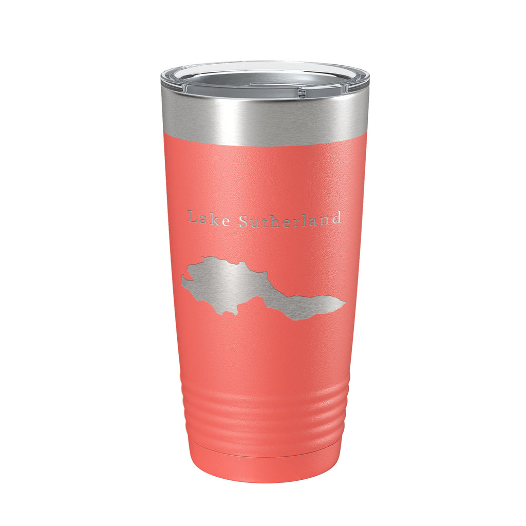 Lake Sutherland Map Tumbler Travel Mug Insulated Laser Engraved Coffee Cup Washington 20 oz