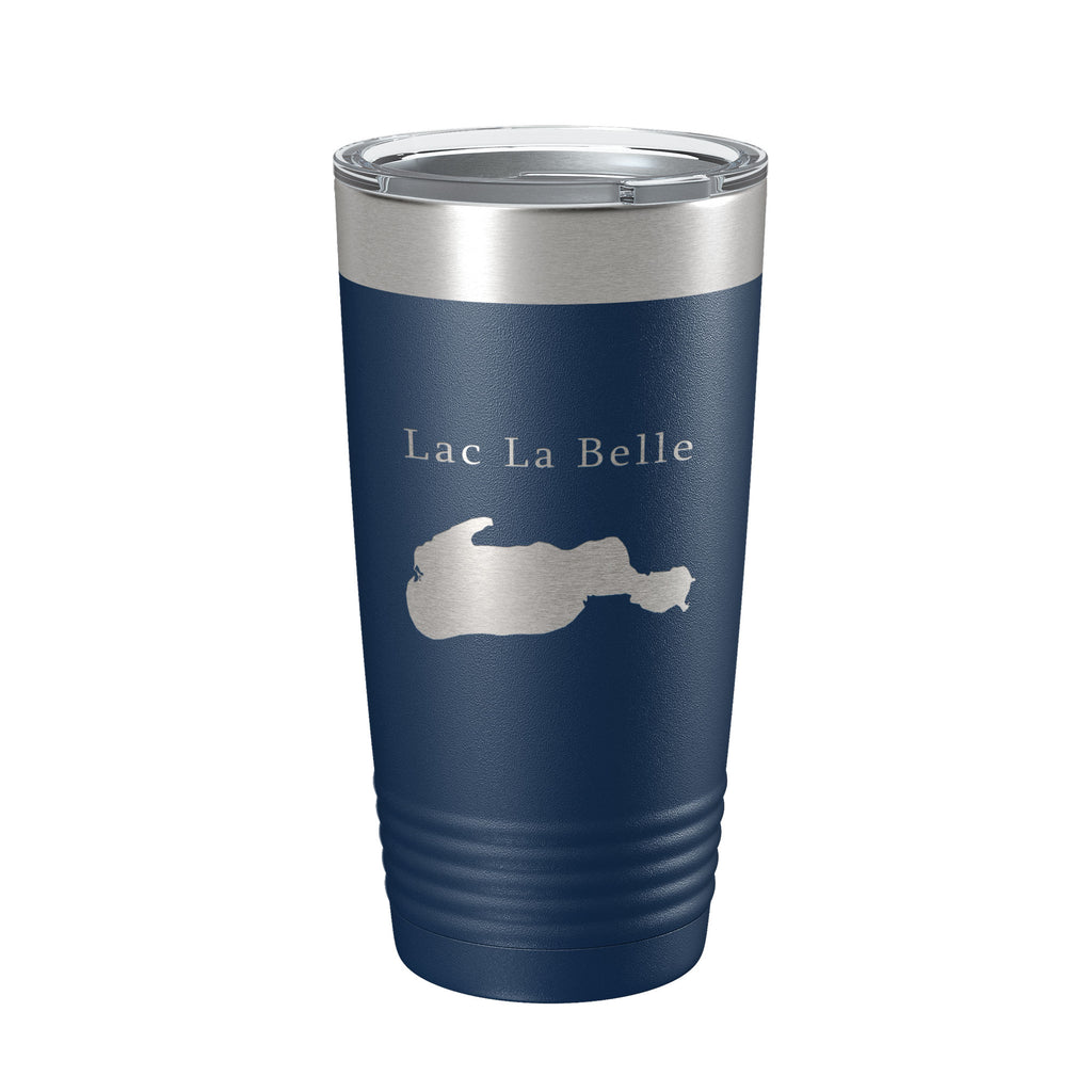 Lac La Belle Tumbler Lake Map Travel Mug Insulated Laser Engraved Coffee Cup Michigan 20 oz