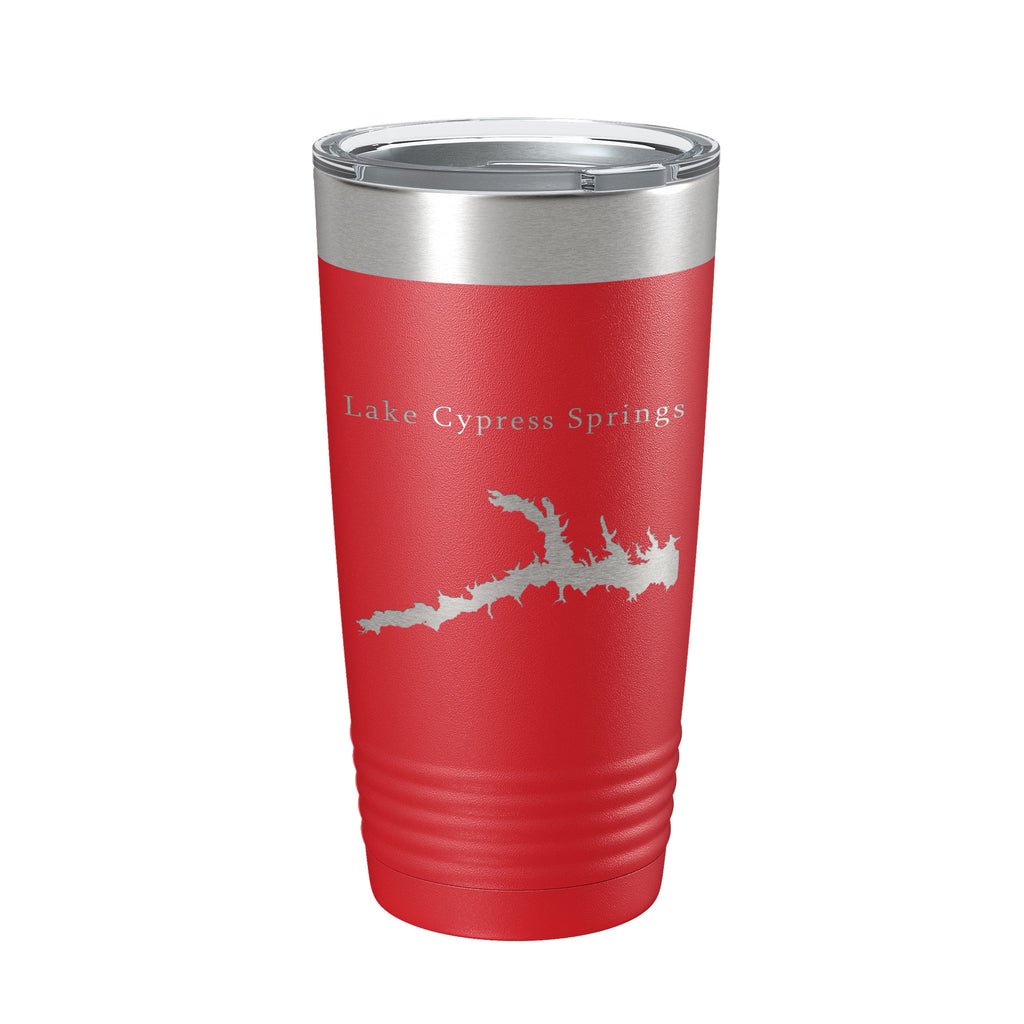 Lake Cypress Springs Map Tumbler Travel Mug Insulated Laser Engraved Coffee Cup Texas 20 oz