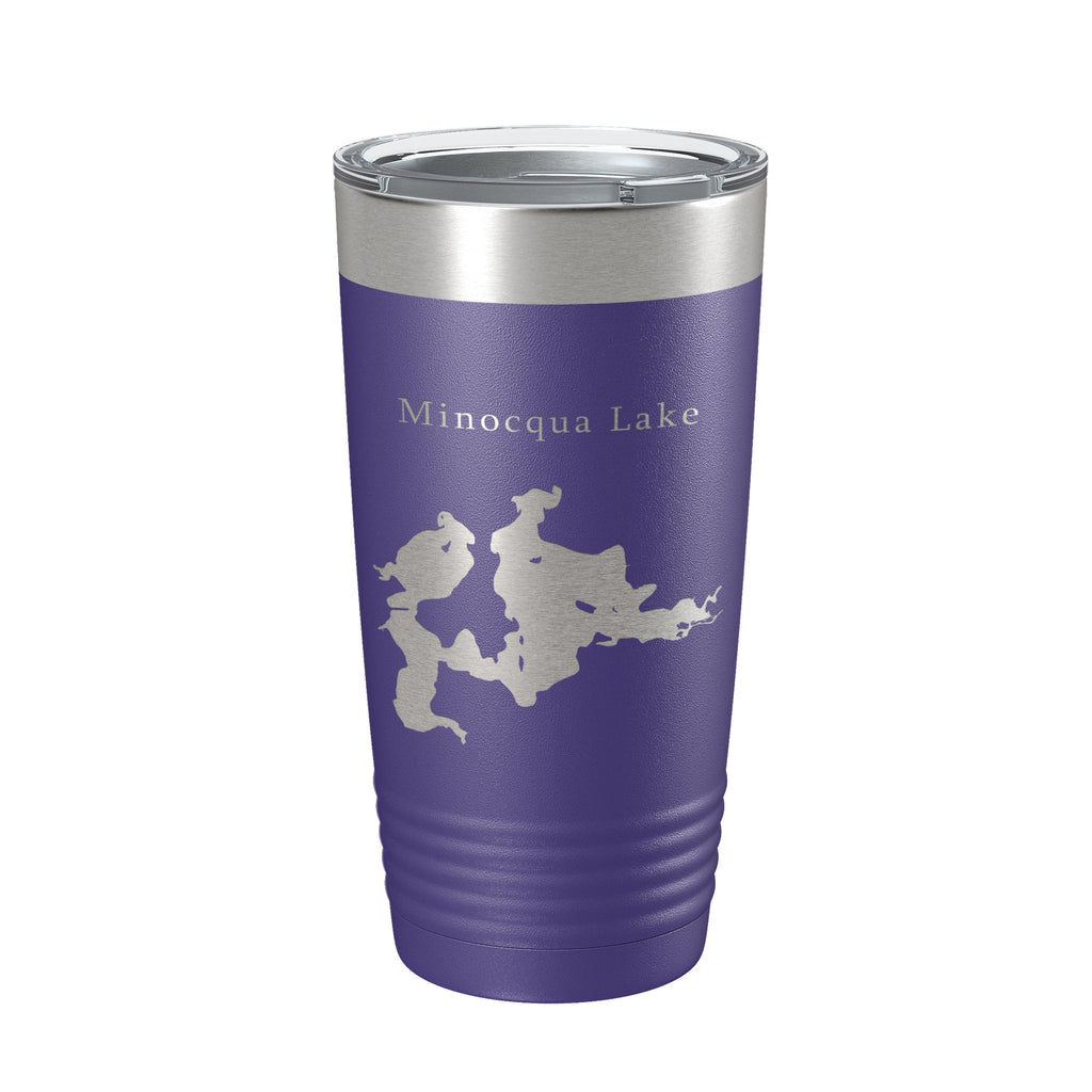 Minocqua Lake Map Tumbler Travel Mug Insulated Laser Engraved Coffee Cup Wisconsin 20 oz
